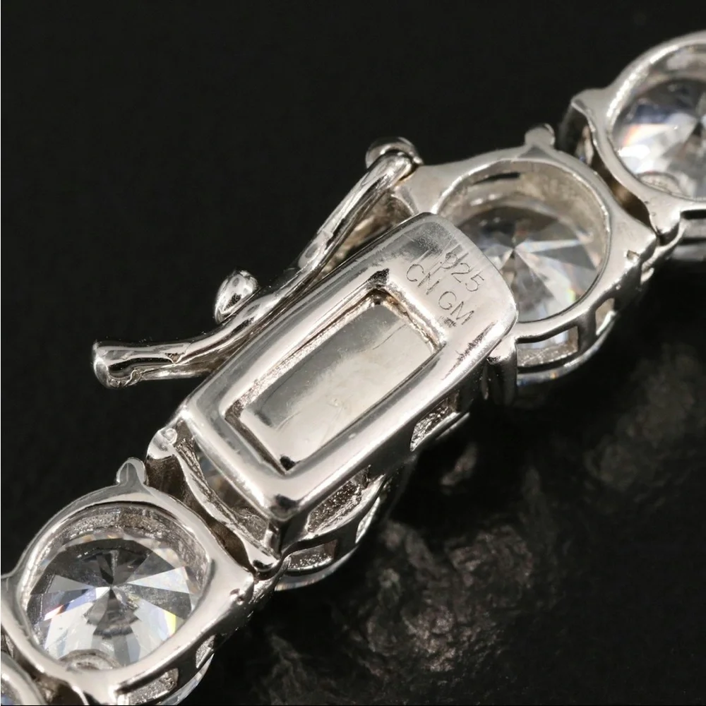 Sterling Silver Necklace with Cubic Zirconia - Picture 8 of 9